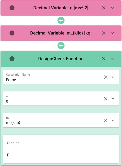 calculation with inputs