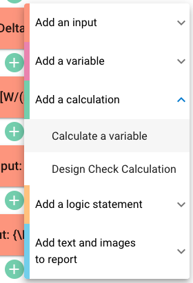 calculation dropdown