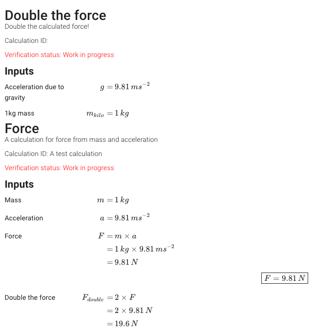 double force calculation report